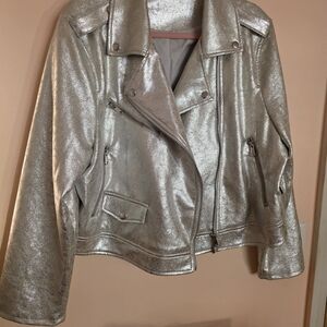 Silver Metallic Women's Jacket Sz 0X/ 14W